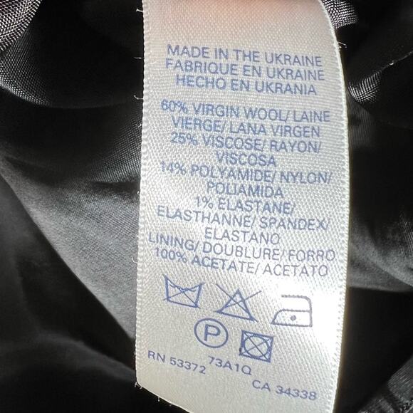 French Connection gray wool blend pleated business casual skirt size 12 B127 - Picture 3 of 5